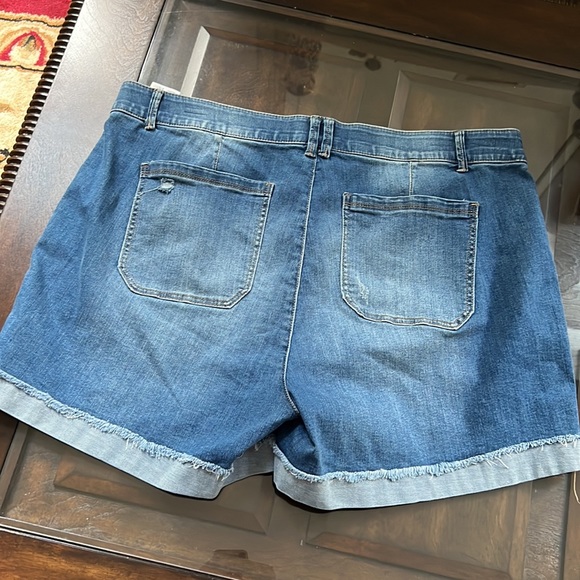 Democracy Ab"solution® High Rise Vintage Blue Denim Plus Shorts. - Picture 9 of 12